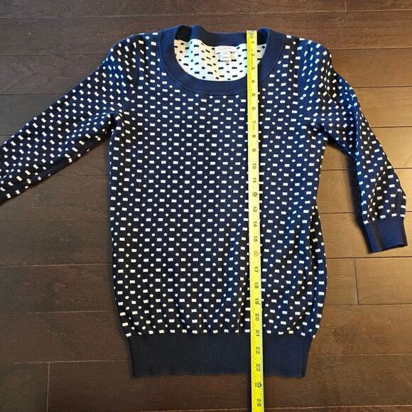 J.CREW Charley Sweater Double Knot Dash Dot 3/4 Sleeve XXS - Picture 6 of 8